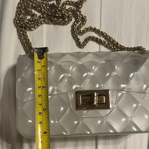 Clear Gold Chain Strap Handbag - Picture 9 of 10
